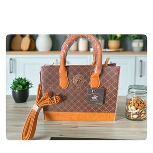 Beverly Hills Polo Club Brown and Orange Satchel